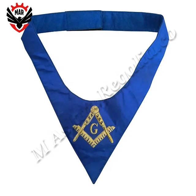 Provincial Past Master Royal Blue Masonic Cravat Collarette Square & Compass with G