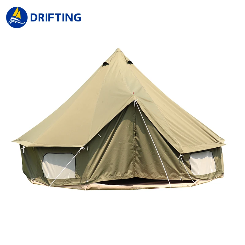 2021 New Waterproof Inflatable Camping Tent Caravan Awning Tent Large Space Circular Ger Family Camping Dome Tent