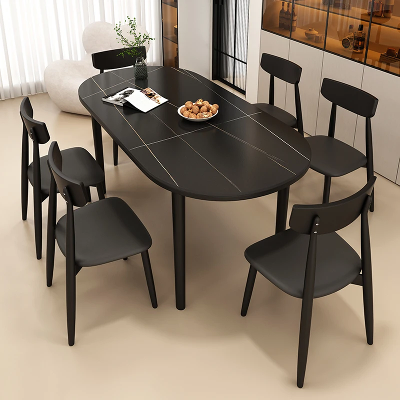 Artificial Marble Dining Table For Combination Italian Dinner Table Light Luxury Household Dining Table