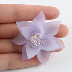 New Fashion Transparent Big White Flower For Women Jewelry Elegant Gift  Bijoux For clothing  hats bags shoes