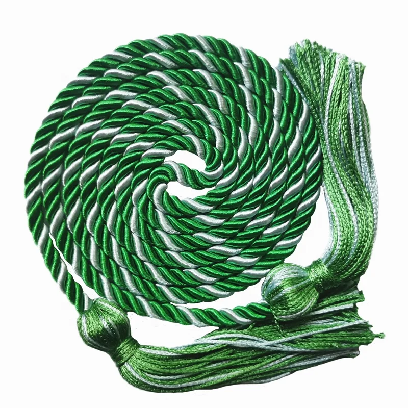kelly green/dark grey/pearl white  multicolor graduation cords graduation cord graduation honor cords