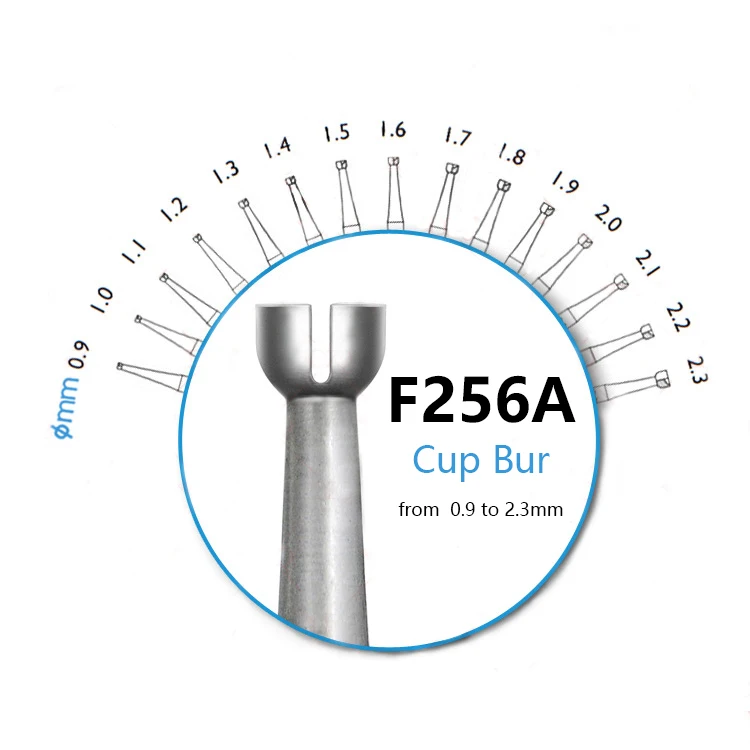 Germany Komet 256A open cup burs high quality tungsten carbide dental jewelry engraving  carving bur