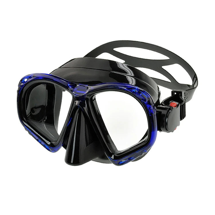 Black Silicone Snorkel Mask Swimming Goggles Tempered Glass Lens Diving Glasses For Adult Men Women