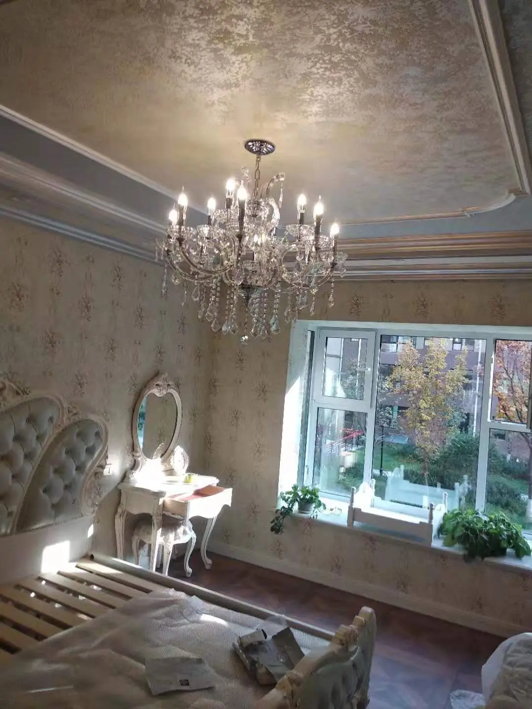 Guangdong Zhongshan classic luxury hotel indoor wedding led candle crystal pendant light chandelier