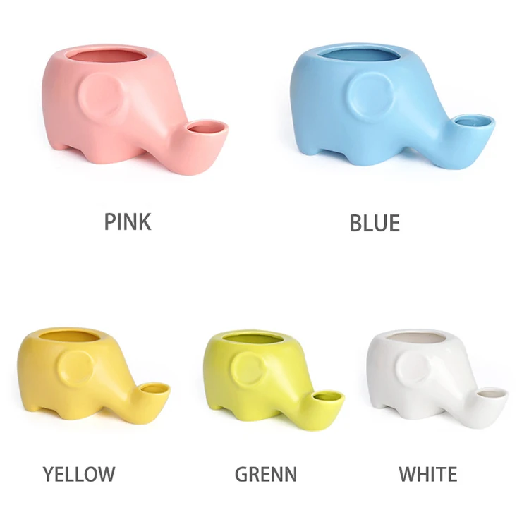 Ceramic Elephant Shape Pet Cat Puppy Water Feeder Dispenser No Spill Pet Drinking Fountain