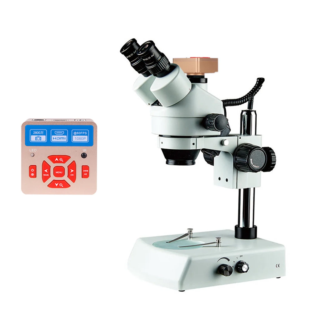 7X-45X Simul Focal Zoom Microscopio HDMI 1080P Золотая цифровая камера и база с подсветкой Тринокулярный стереомикроскоп