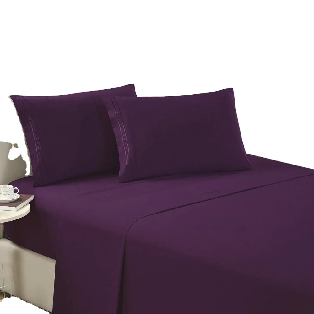 Недорогой набор простыней из 100% полиэстера и микрофибры, 4 шт., простыни, простыни и 2 наволочки