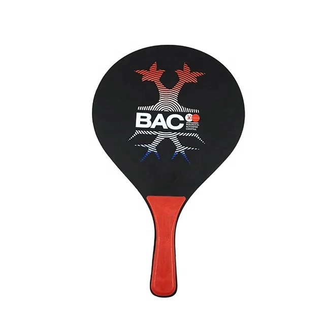 Custom Brand Wooden Beach Ball Paddle For Kid Beach Game Wholesale Set Beach Tennis Racket