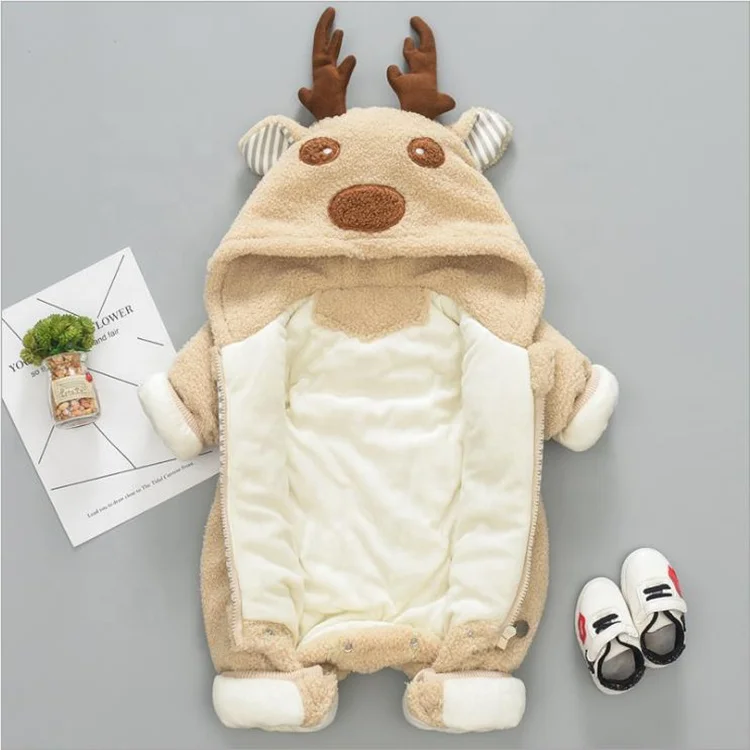 Baby autumn and winter clothing plus velvet thickening climbing clothes