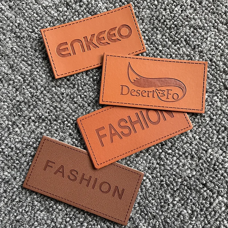Jeans Clothing Labels Manufacturer Custom Logo Embossed Real Genuine Leather Patches for Pants