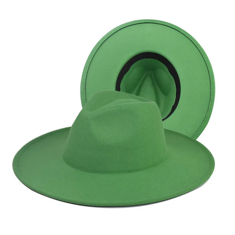 Модная плотная фетровая шляпа в британском стиле, белая Федора, шляпа с широкими полями, шляпа на заказ