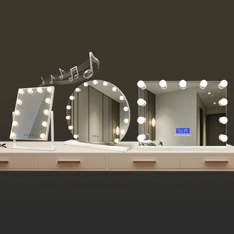 Professional Custom Wall Mount Make Up Led Light Vanity Makeup Mirror with Bulb
