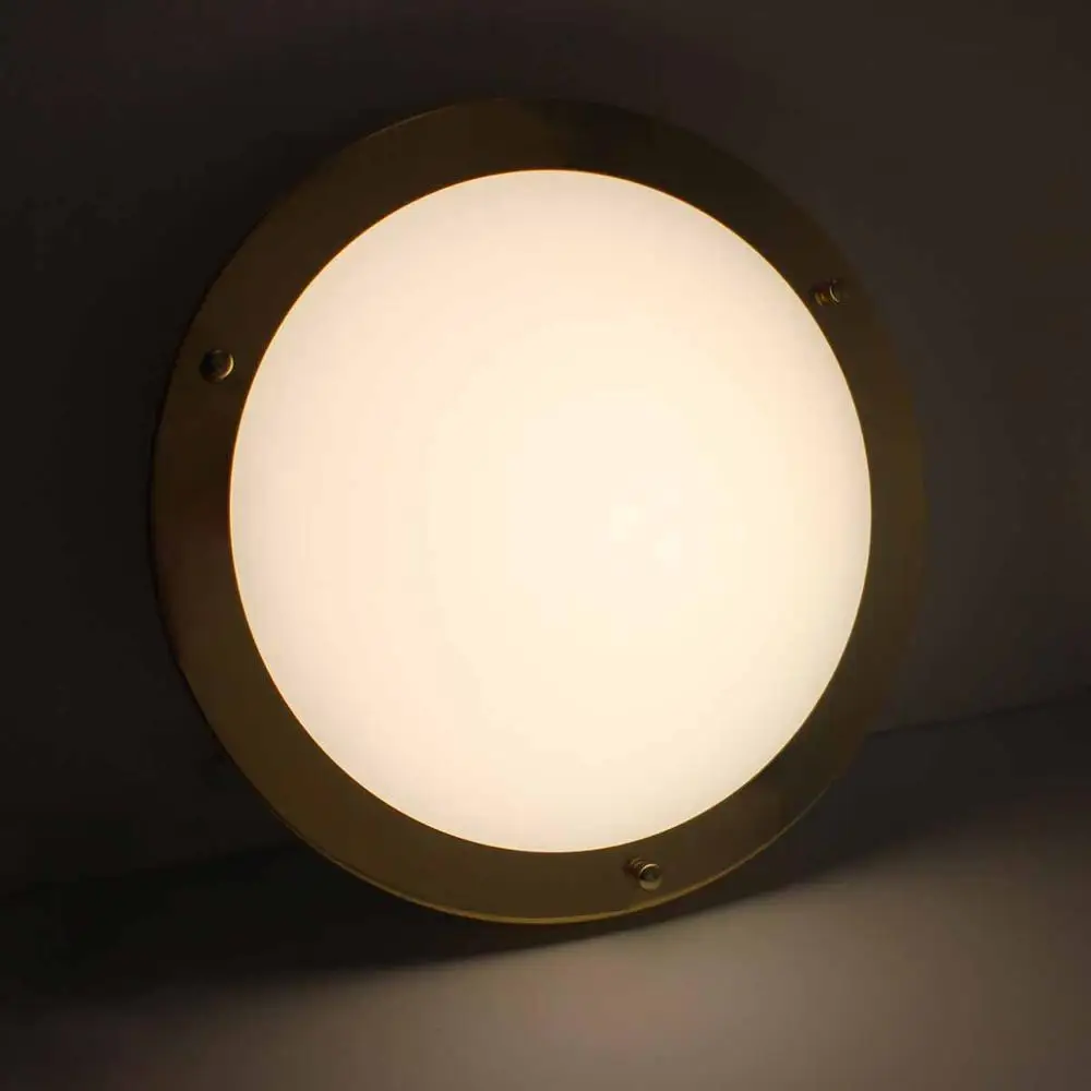 IMVSINCERE LED 12W IP44 Glass Gold Ceiling Lights, 18cm, 4000K, 600LM, Lighting for Bathroom, Kitchen,bathroom lamp