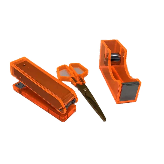 7-Inch Rose Gold Scissors with Orange Acrylic Handle and Stainless Steel Blade for DIY Embroidery and Fabric Paper Cutting