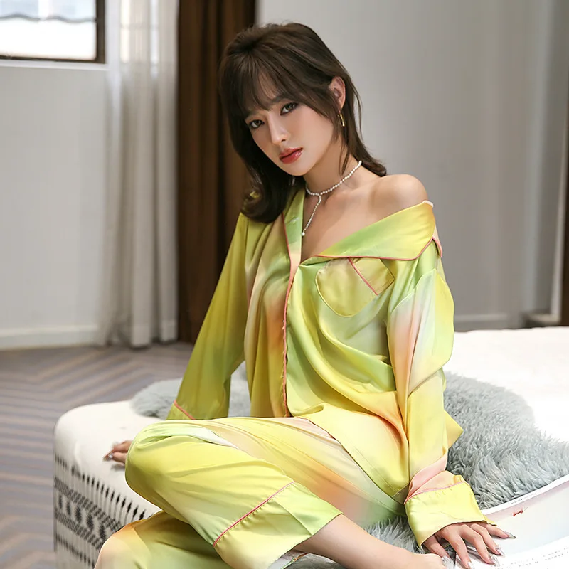 wholesale silk Pajama Sleepwear for women New arrivals luxury silk satin Pajamas plus size summer nightwear