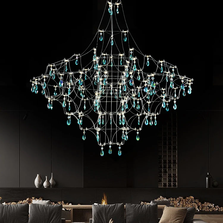 Modern Design Home Villa Decorative Hanging Light Customized Metal Crystal LED Chandelier Light