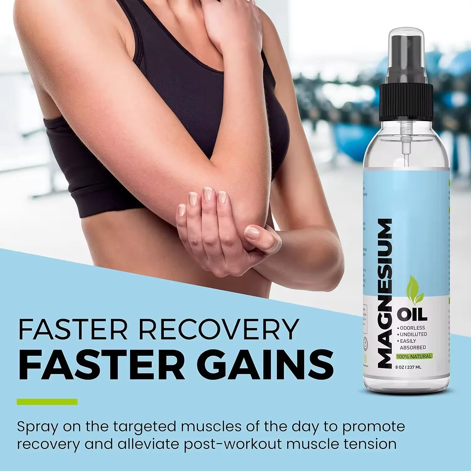 Enjoy Skin Private Label Organic Minerals Magnesium Oil Spray for Sleep Muscle Pain Relief 100% Pure for Less Sting Less Itch