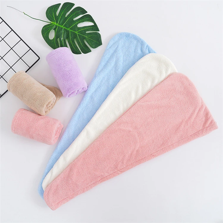  Factory direct high-density coral fleece dry hair cap absorbent thickened