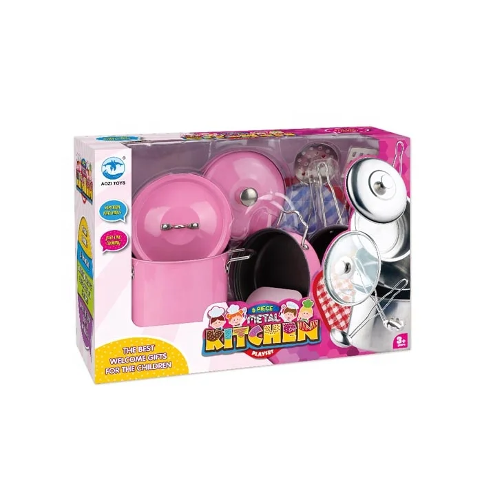 2022 New Style Kids funny stainless steel tableware toys new metal kitchen toys