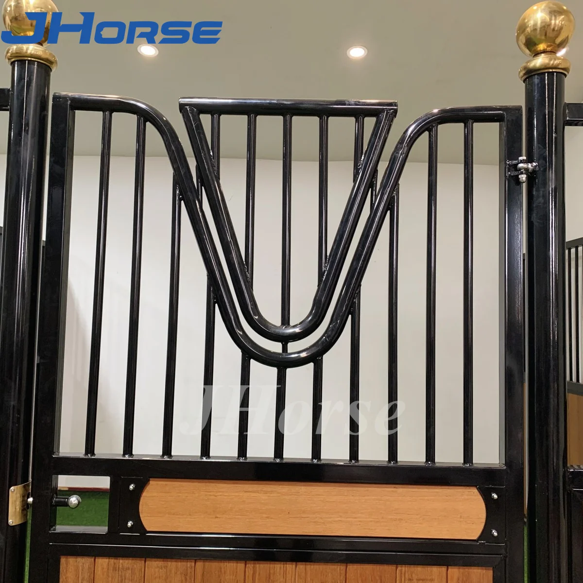 American Custom European luxury horse stables with swing hay rack and feeder manufacturer