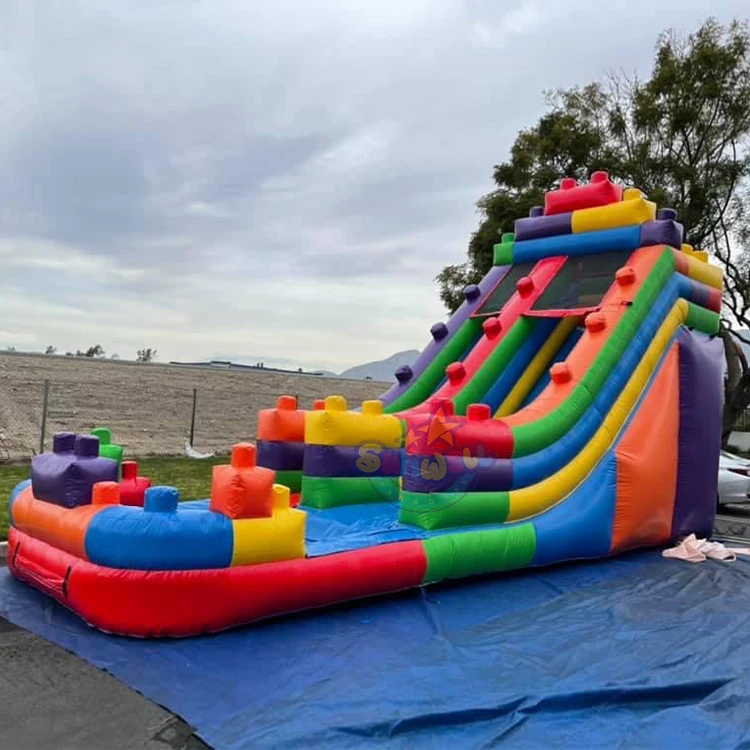 Lego Blocks Inflatable Water Slide building blocks Inflatables Water Slide with pool for kids