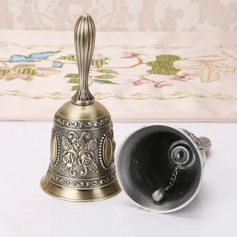 Retro Hand Call Bell Tone European Style Craft Wedding Decoration Alarm Bar Hotel Vintage Bell Wind Bells Decor
