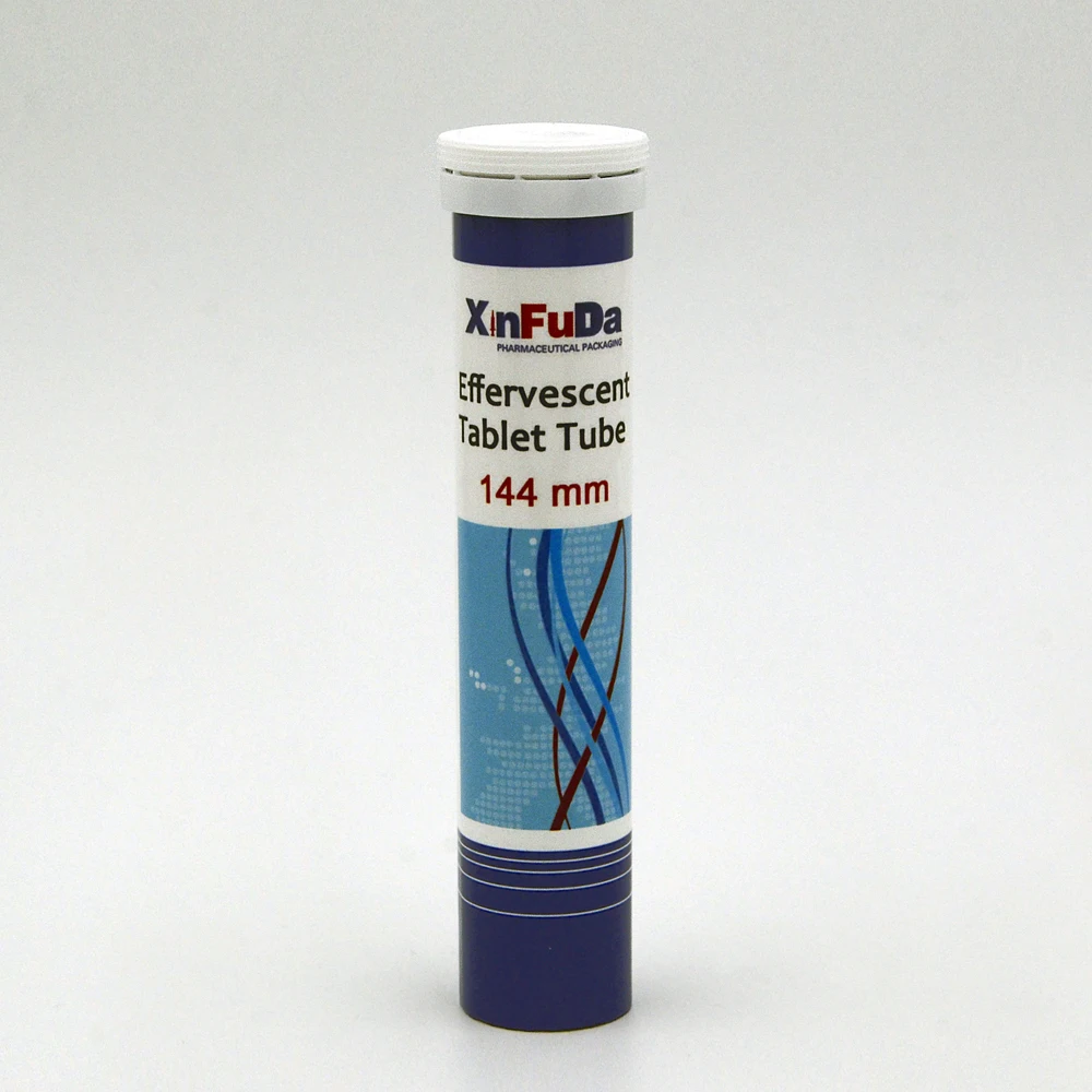 wholesale 144mm height white medicine tube china plastic tube with cap for effervescent tablet