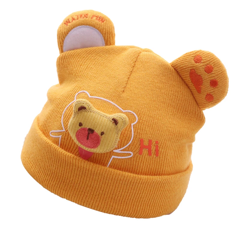 Высококачественная фабричная детская шапка Spot, вязаная теплая дизайнерская Милая вязаная крючком зимняя шапка с маленьким тигром