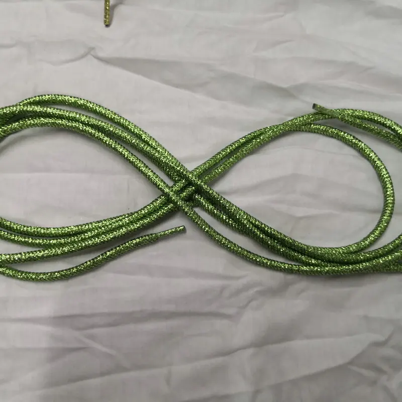 Shoelace Maker Wholesale 115cm Rainbow Shiny Bling Glistening Metallic 5mm Thick rope round shoelaces For sneakers Casual Shoes