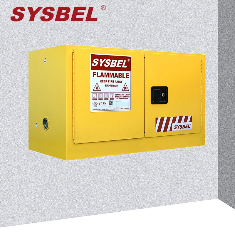 SYSBEL Industry 17Gal 64L 2 Door Yellow Laboratory Fireproof Flammable Storage Cabinet with ce fm