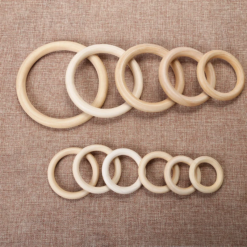 unfinished wooden handbag hoops 70mm natural wood ring accessories DIY