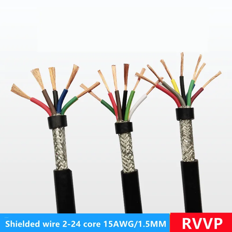 Многожильный экранированный кабель RVVP15AWG 1, 5 мм2 3 4 5 6 8 ядер, провод сигнала защиты от помех