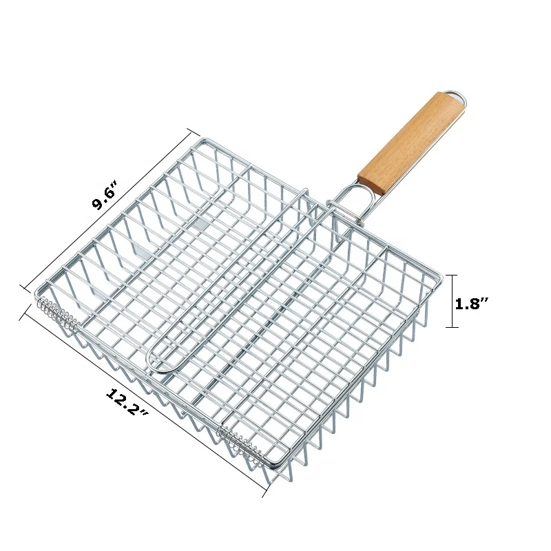 Hot Sale Metal BBQ Grills with Removable Handle and Mesh Accessory for Grilling Hamburgers Vegetables Fish