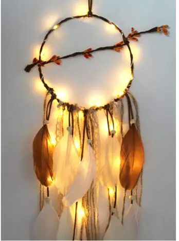 Wholesale Handmade Boho Hanging Feather Dream Catcher for Car Home Room Door Wall Art Party Decor Ornament Gift Craft DIY Kit