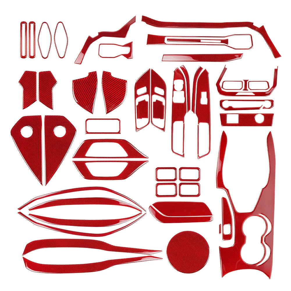 Red Carbon Fiber Real Dry Carbon Manufacturer Car Interior Trim For ford Mustang 2024 carbon fiber interior full product