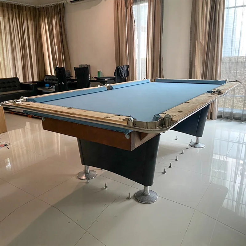 9FT Solid Wood Leg Black Slate Billiard Pool Table for Sale