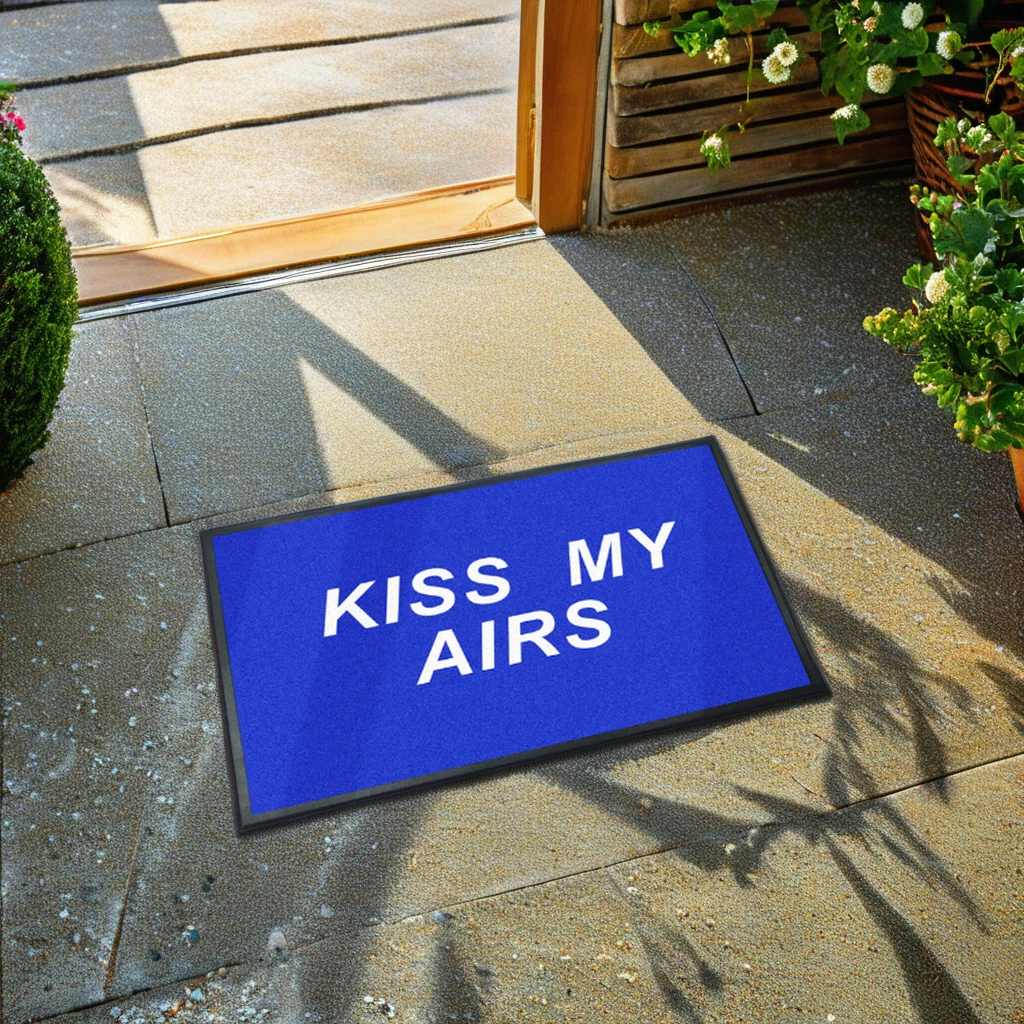 Custom Welcome Anti-Slip Outdoor Door Mat Kiss My Air Printed Floor Carpet Rubber Backing Nylon Material Home Hotel Use Washable