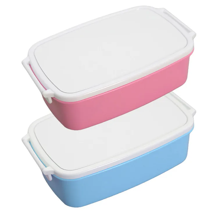Bpa Free Sublimation Lunch Box Paste Aluminium Sheet Food Grade Plastic Lunch Box 2 Colours Available