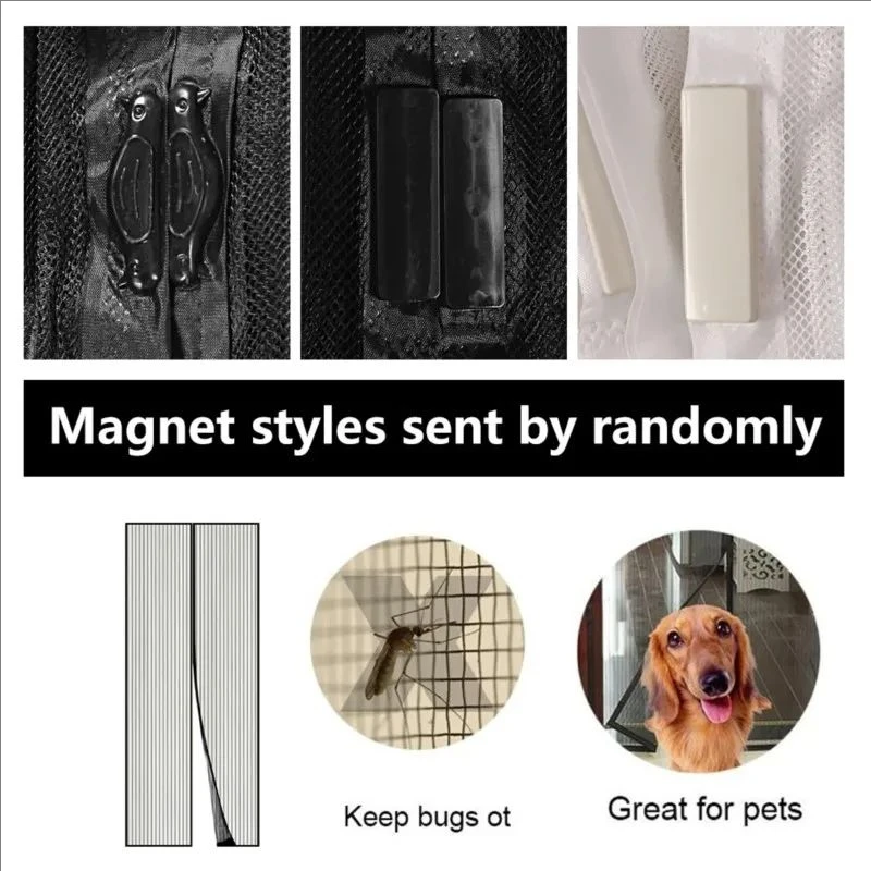2024 New Magnetic Screen Door Curtain Anti-Mosquito Net Fly Insect Screen Mesh Automatic Closing 5 Size Easy Installation