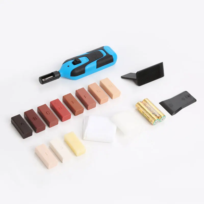 Winmax Wood Furniture Scratch Wax-Filler Matches Maple Laminate Floor Repair Kit with Battery Power Melting Tool