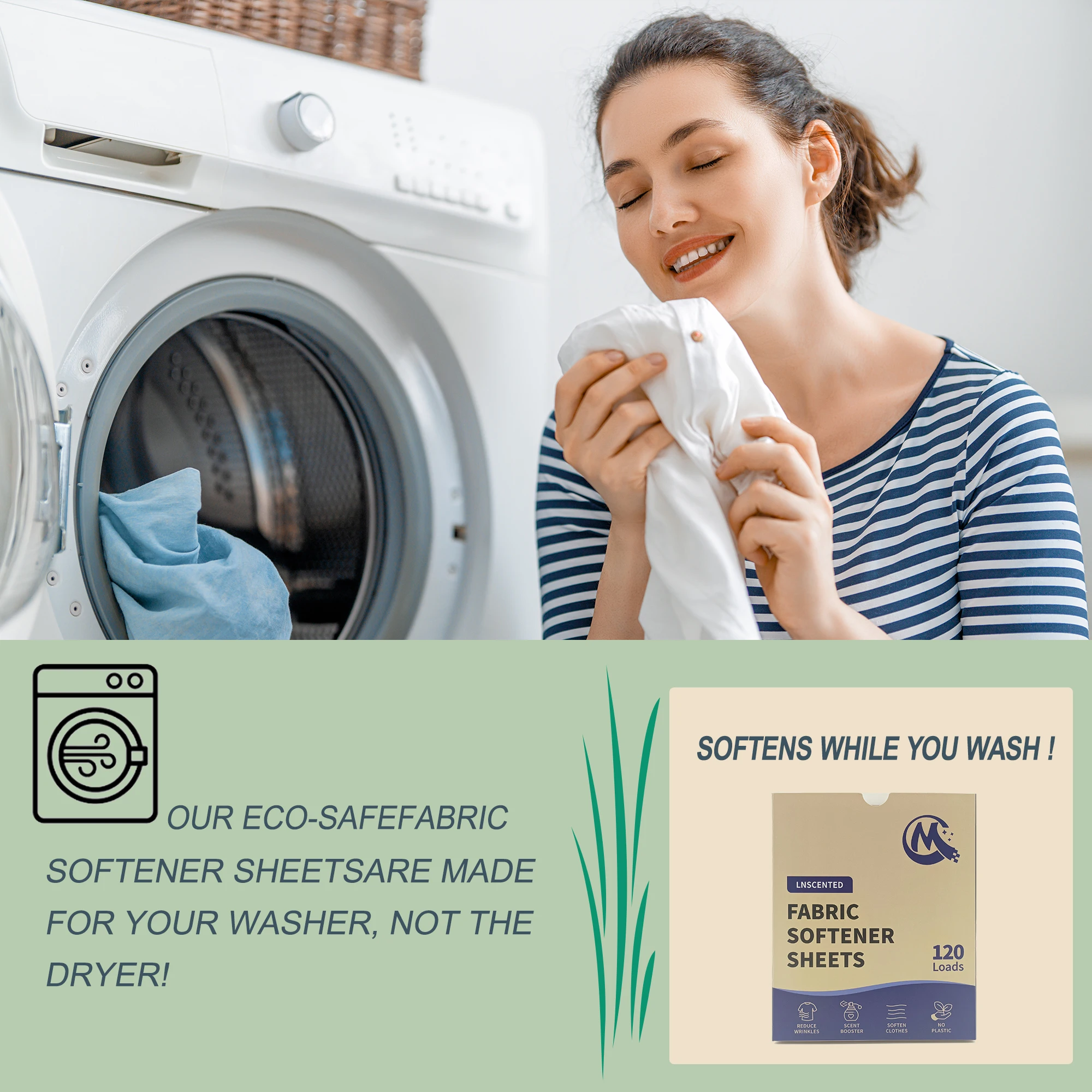 Eco Friendly Laundry Dryer Sheets Best Selling Fabric Softener Sheet Non woven Detergent Sheet