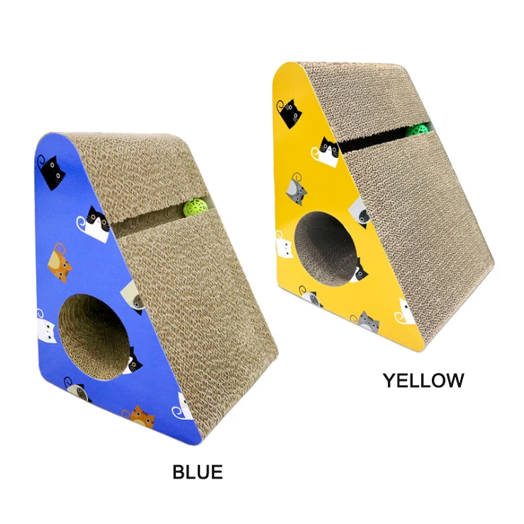 Triangle indoor cat house corrugated cat scratcher toys