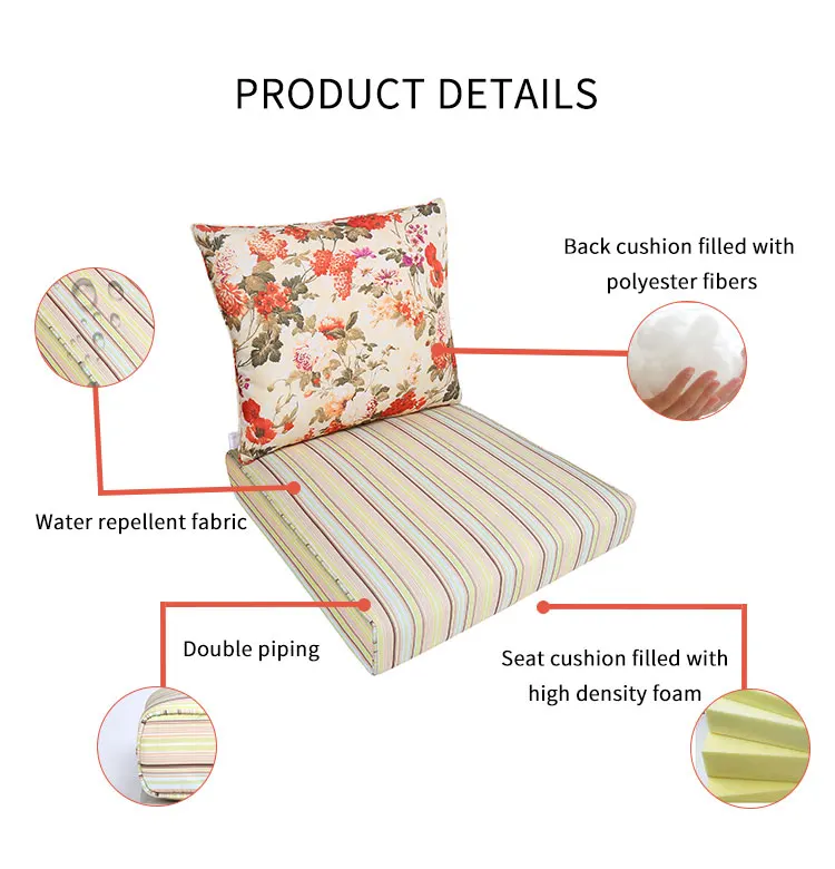 Custom Outdoor Cushion Covers Cushion Replacement Decoration Cushion Garden User Outdoor 100% Polyester Square Adults Plain 1pc