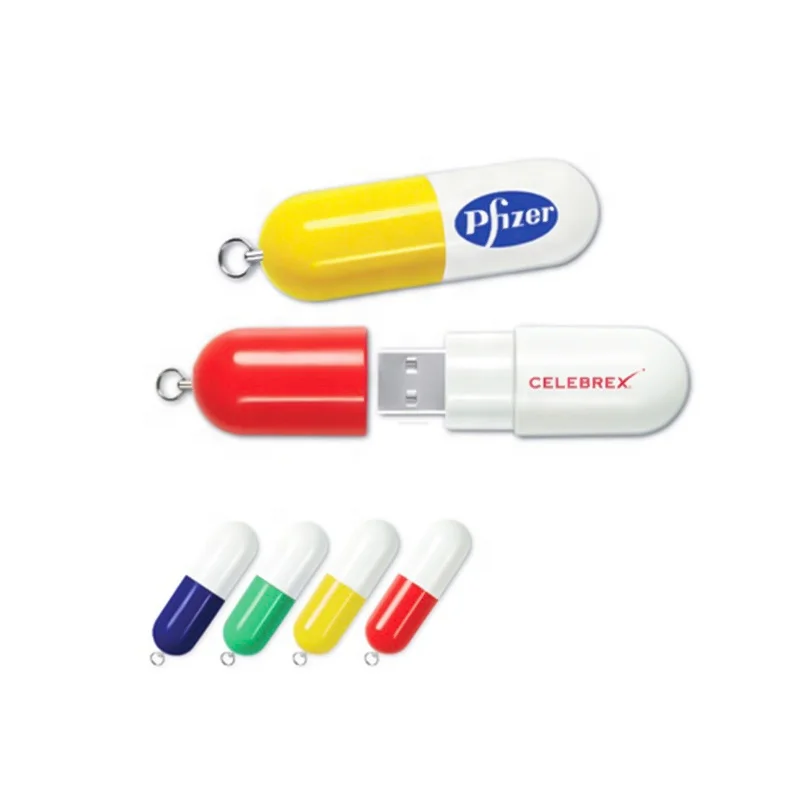 YONANSON Capsule Shape USB Flash Drive 64GB 128GB Medical Promotional Gift Items for Doctor Gift Custom Logo Pendrive 16GB 32GB