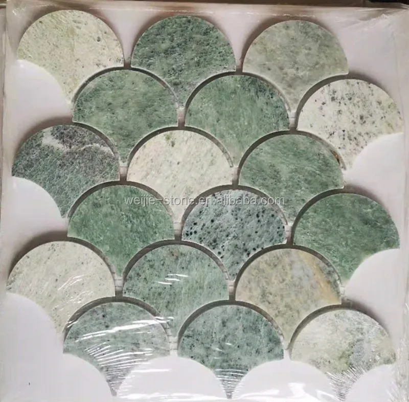 Green color stone marble mosaic for swimming pool