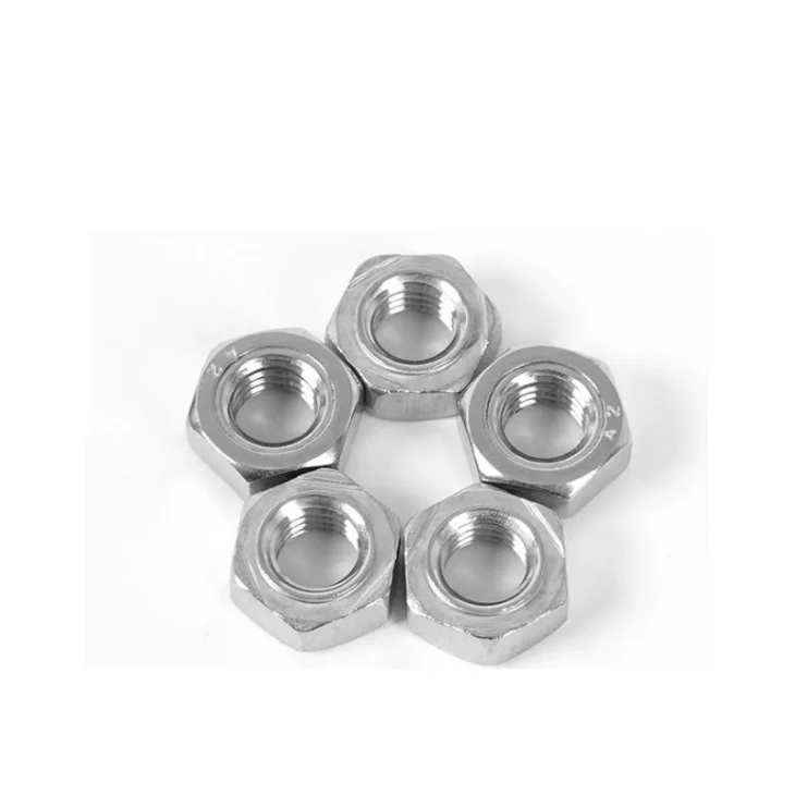Factory Sale SS304 316 Zinc Coated Stainless Steel Hexagon Hex Weld Nuts M4 M5 M6 M8 M10 M12 ISO GB Mining Spot Weld Nut Din929