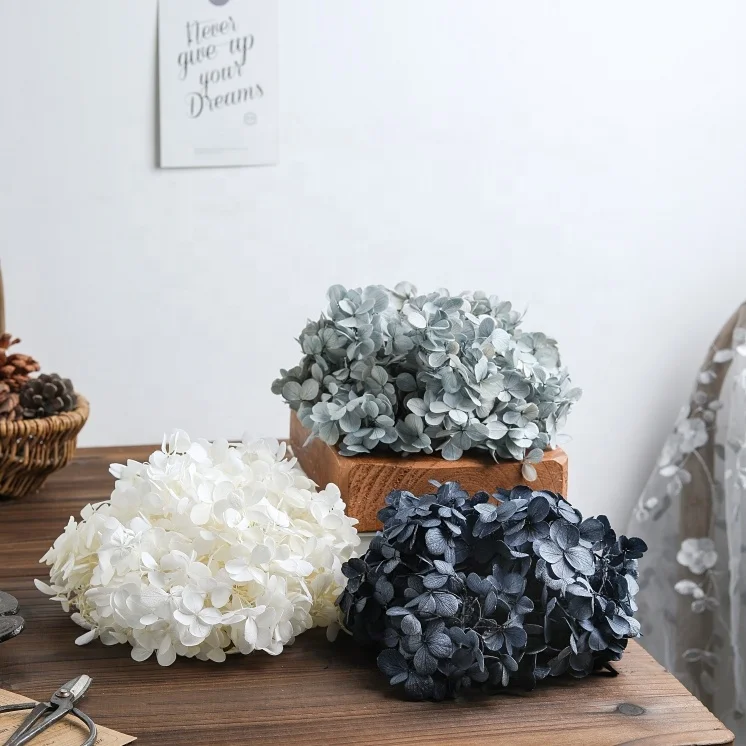 Preserved Hydrangea real touch for home decor bouquet eternal flowers dried flowers