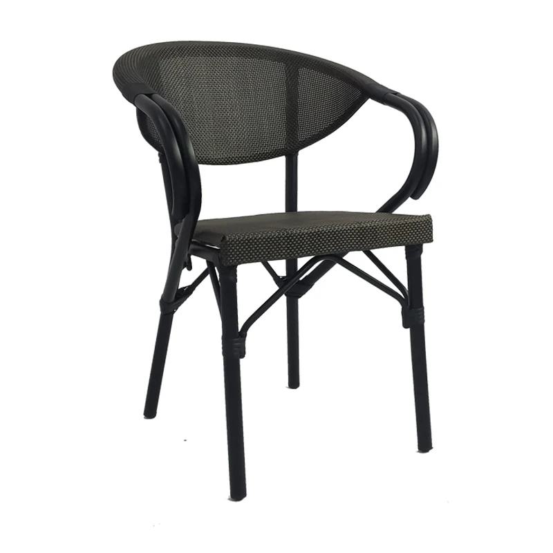 
High welcome outdoor aluminum fabric patio garden dining cafe restaurant bistro chair 