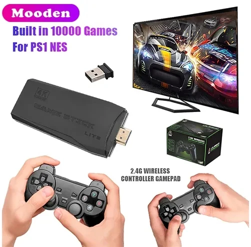 S M8 Small box Game Stick 64GB 10000 Game 4K HD Classic TV Gaming Console Retro Video Game Consoles For PS1