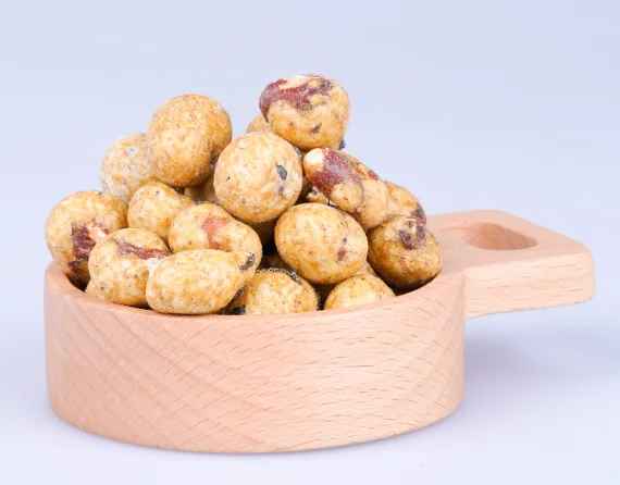 Горячие и вкусные здоровые закуски еда с ароматом Васаби арахис